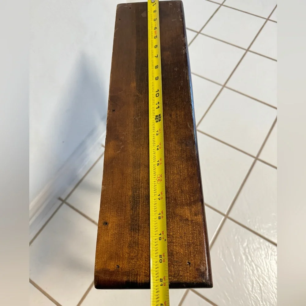 vintage wall-mounted wooden wine and stemware Bottle / 6 Glass Wine Rack / Shelf